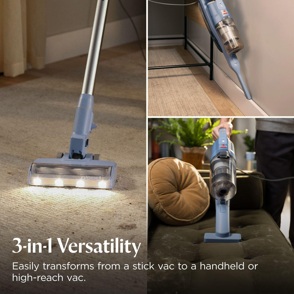Bissell PowerClean converted to handheld mode cleaning stairs and upholstery with reach