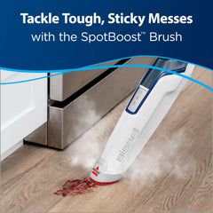 Bissell microfiber mop head demonstrating reusable pad cleaning action