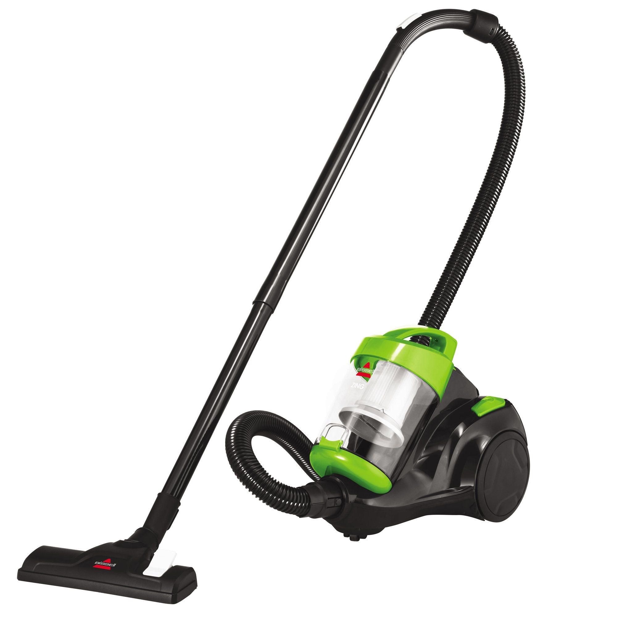 Bissell Zing front view showing compact canister and handle for easy carry