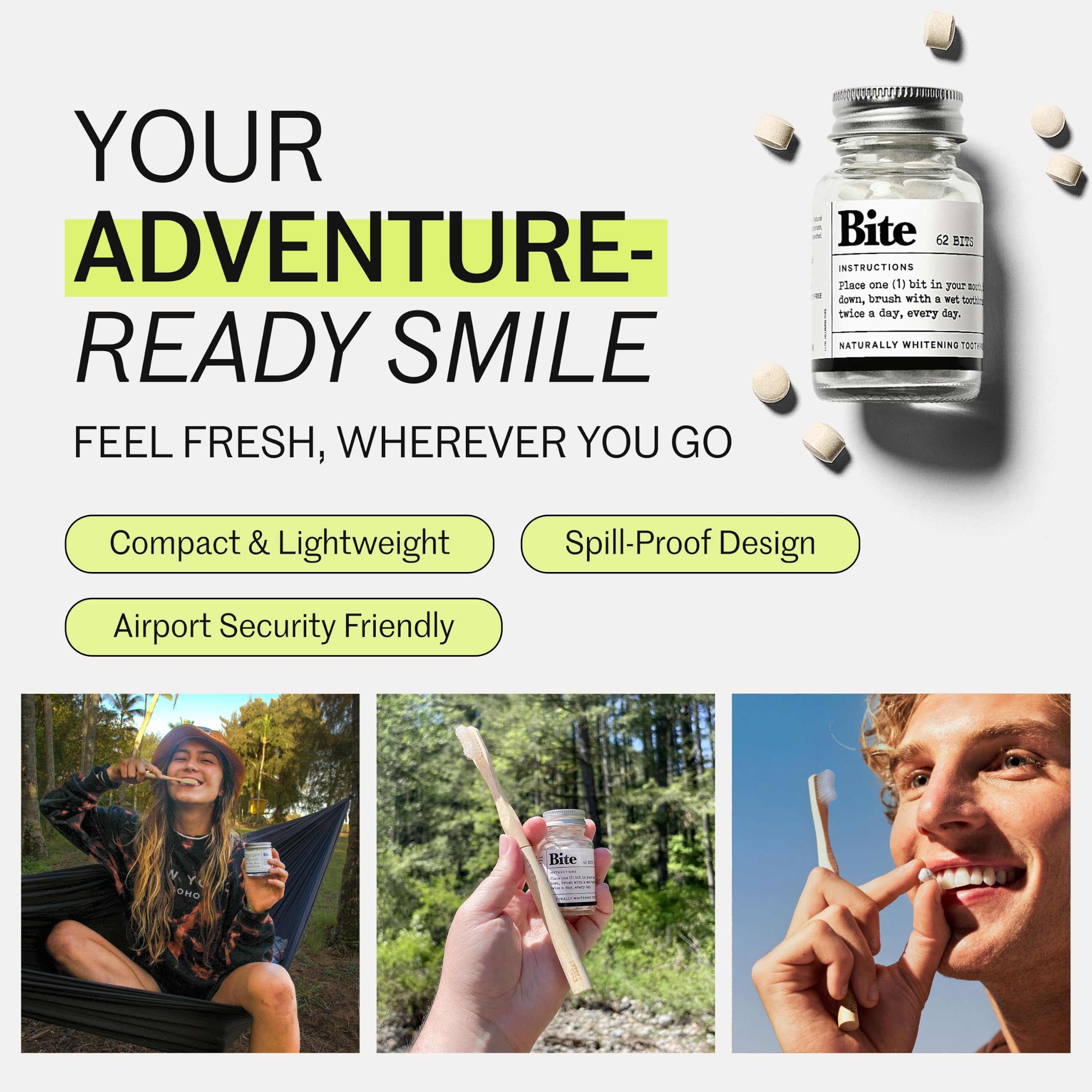 Bite mint leaves with tablets evoking fresh mint flavor and mild freshness