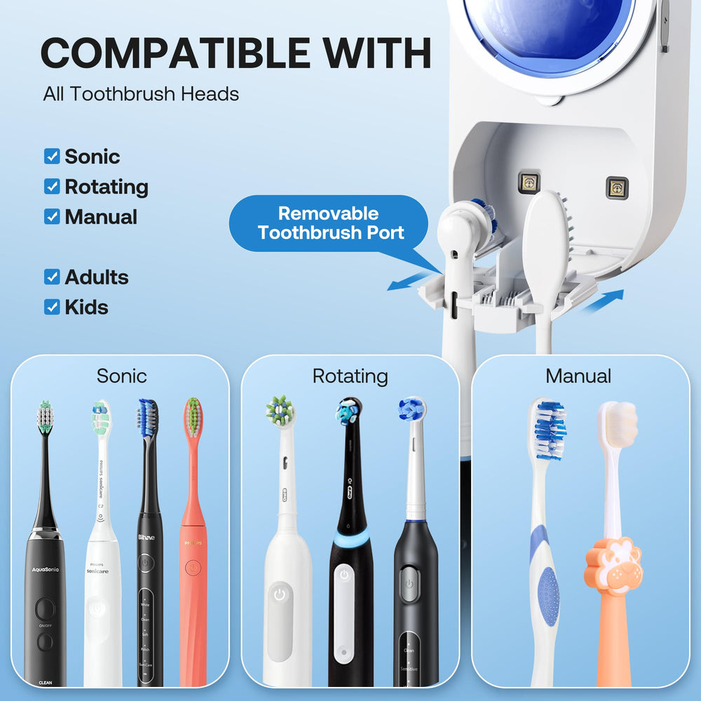 Bitvae dual slots holding electric and manual brushes for universal fit