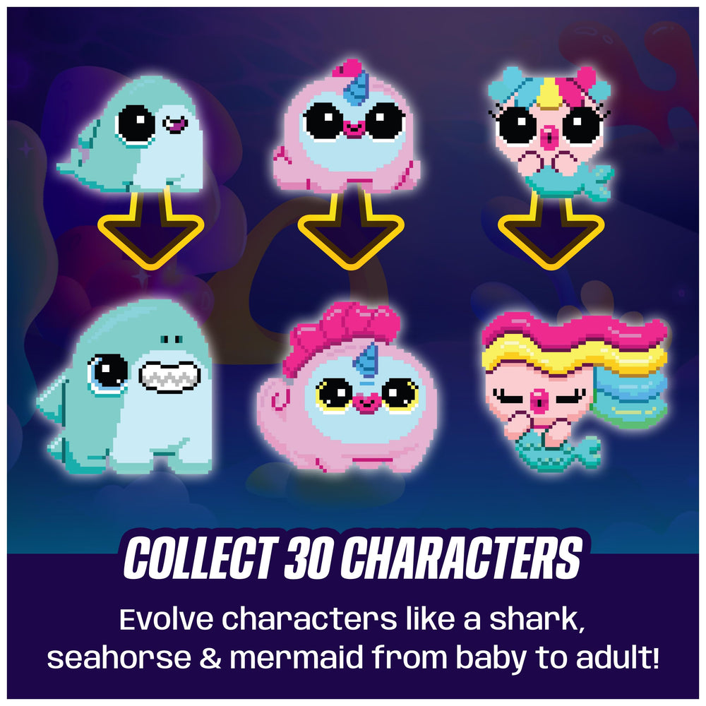 BITZEE in-game collection screen showcasing multiple unlockable aquatic characters