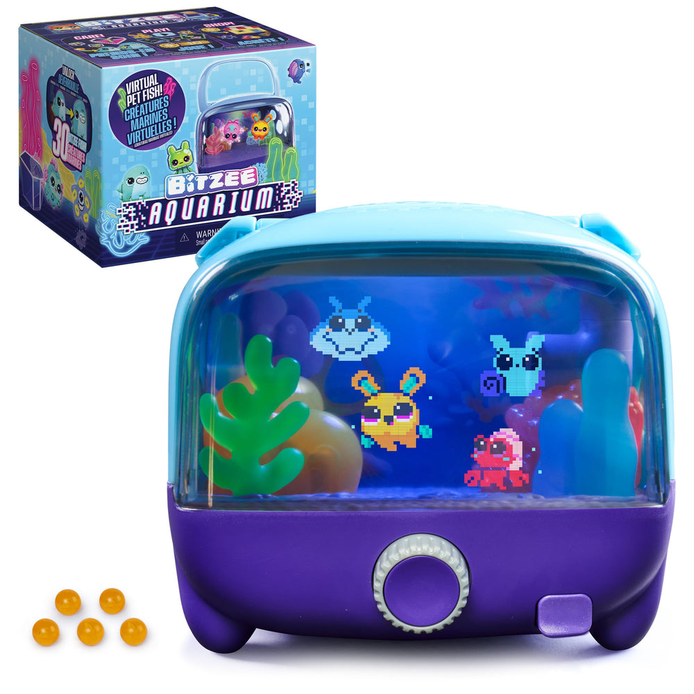 BITZEE front view showing aquarium display and compact design for play