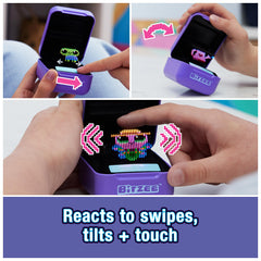 Bitzee close-up of animated screen, brand clarity and tactile feedback