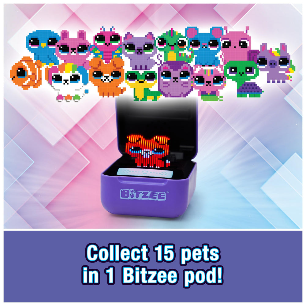 Multiple Bitzee pets in carrying case, brand collectible display benefit