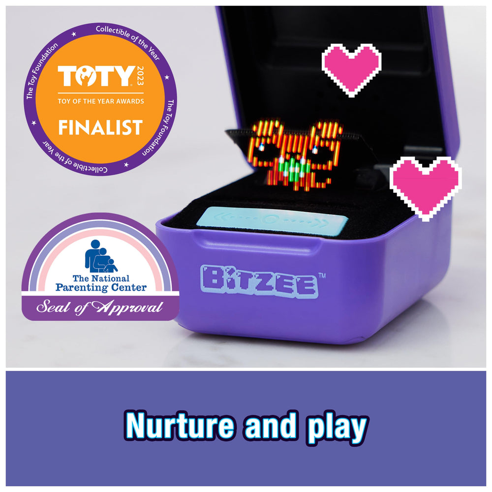 Child swiping Bitzee to interact, brand touch responsiveness benefit