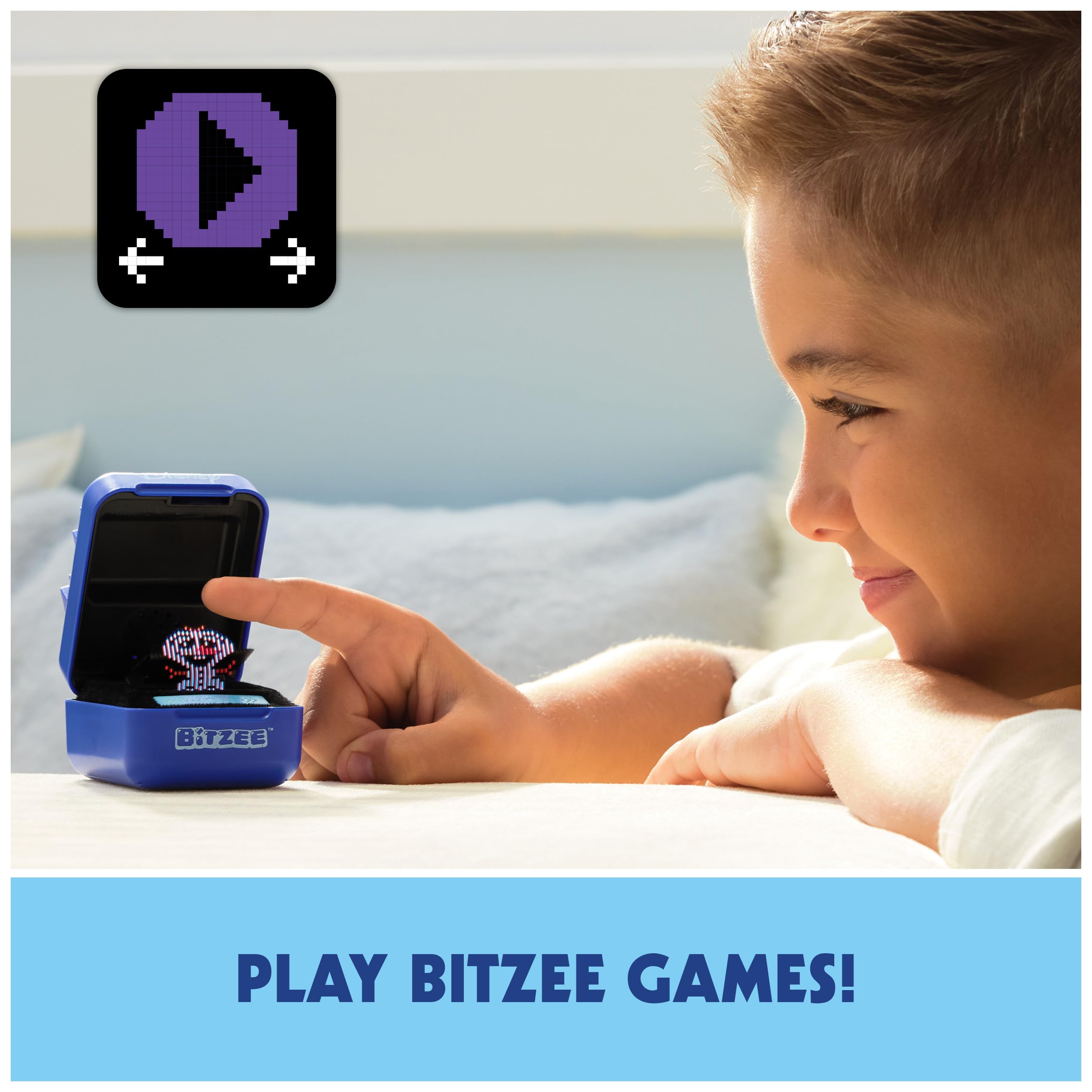 BITZEE packaging with included batteries and guides for ready-to-play gifting