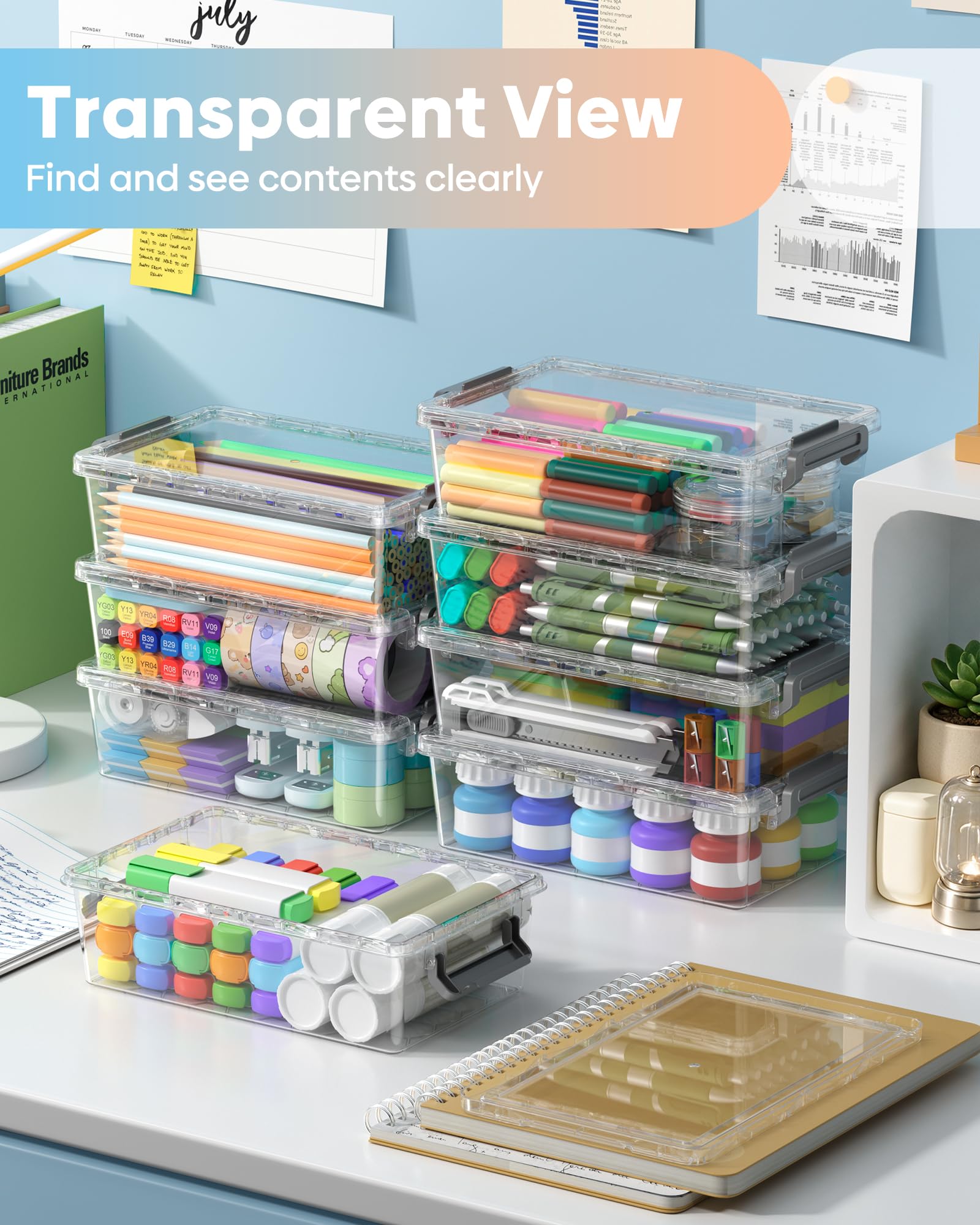 BiuLeon single box filled with colorful markers showing quick visual identification