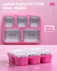 BiuLeon Snackle Box beside a water bottle showing size and easy storage benefit