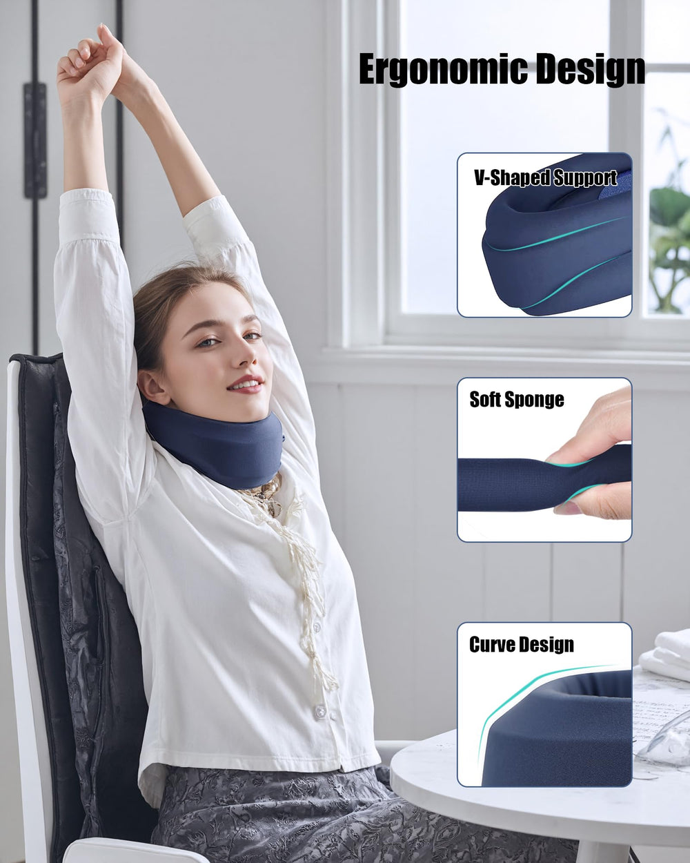 BLABOK neck brace adjustable strap detail illustrating custom fit and easy use