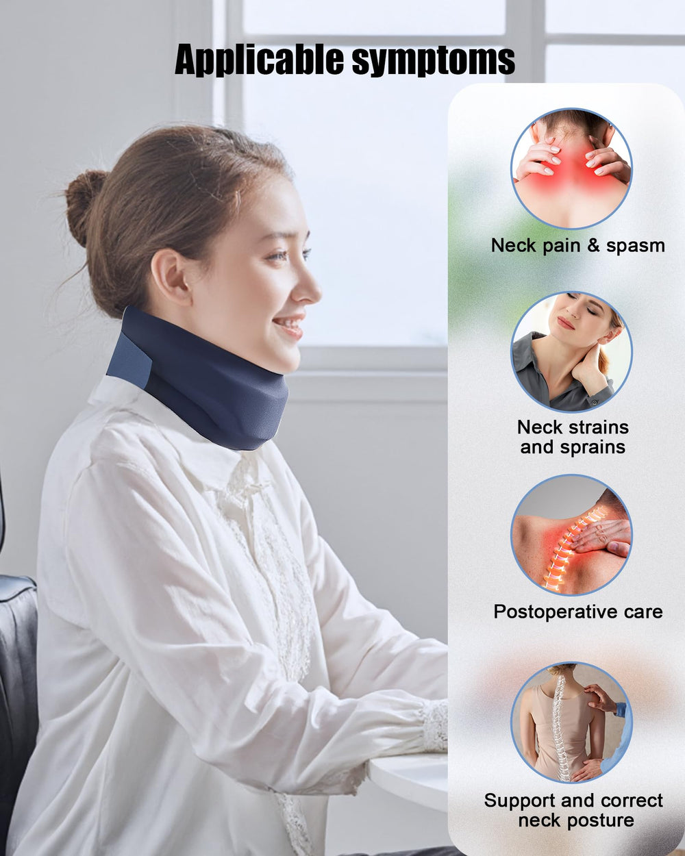 BLABOK neck brace back view highlighting secure support and comfort advantage