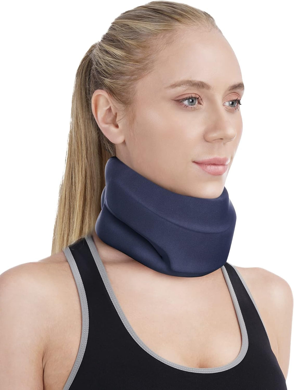BLABOK neck brace side profile displaying ergonomic contour for stable alignment