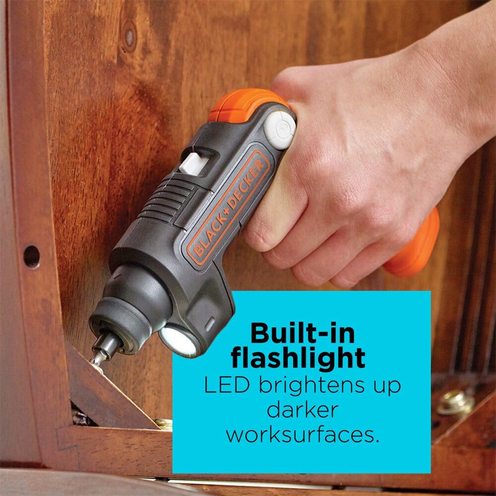 BLACK+DECKER side profile emphasizing compact lightweight body for reduced fatigue