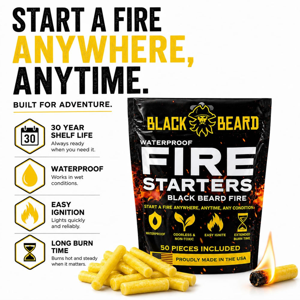 Black Beard Fire Plugs close-up texture highlighting long burn and reliability
