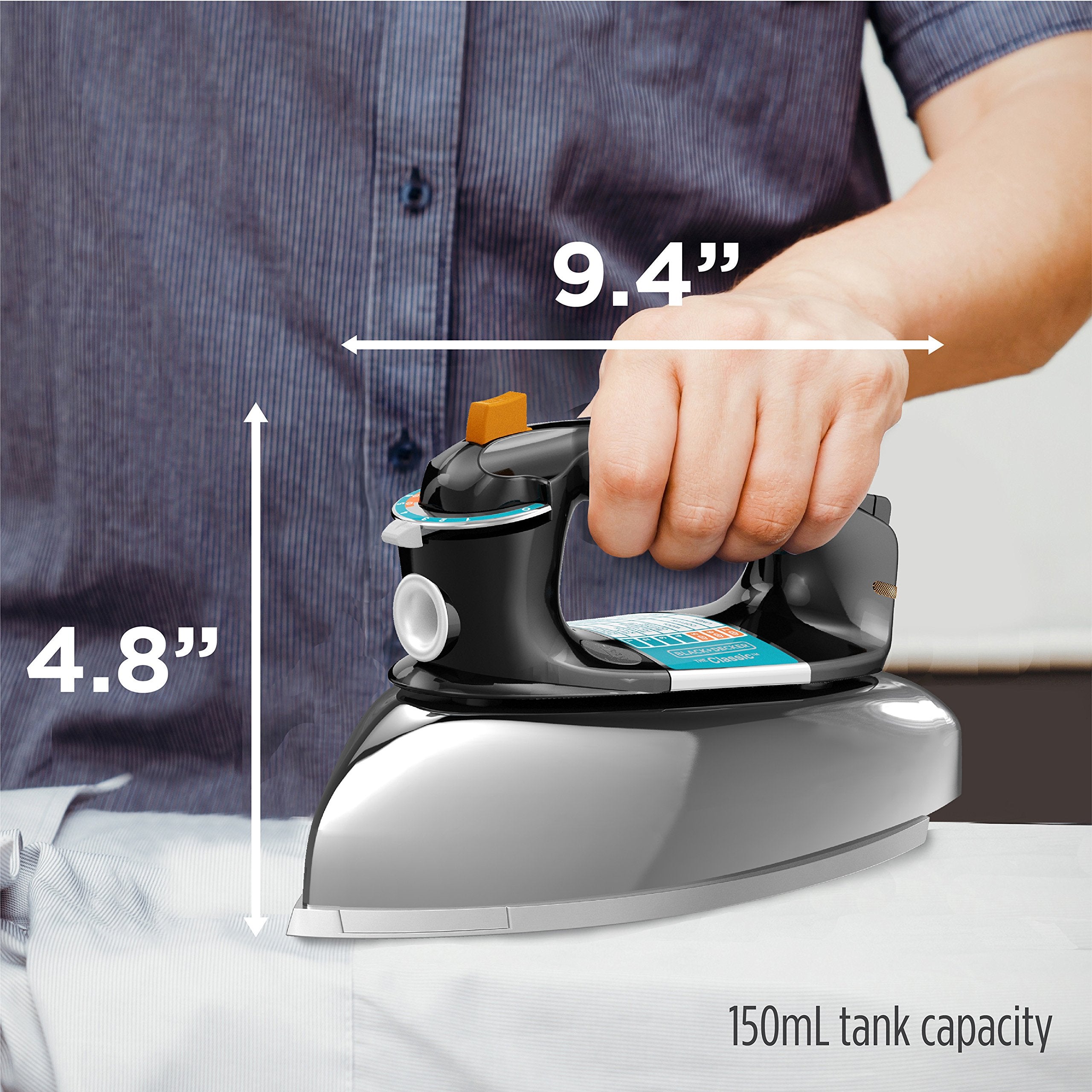 BLACK+DECKER soleplate tip groove navigating around buttons and collars precisely