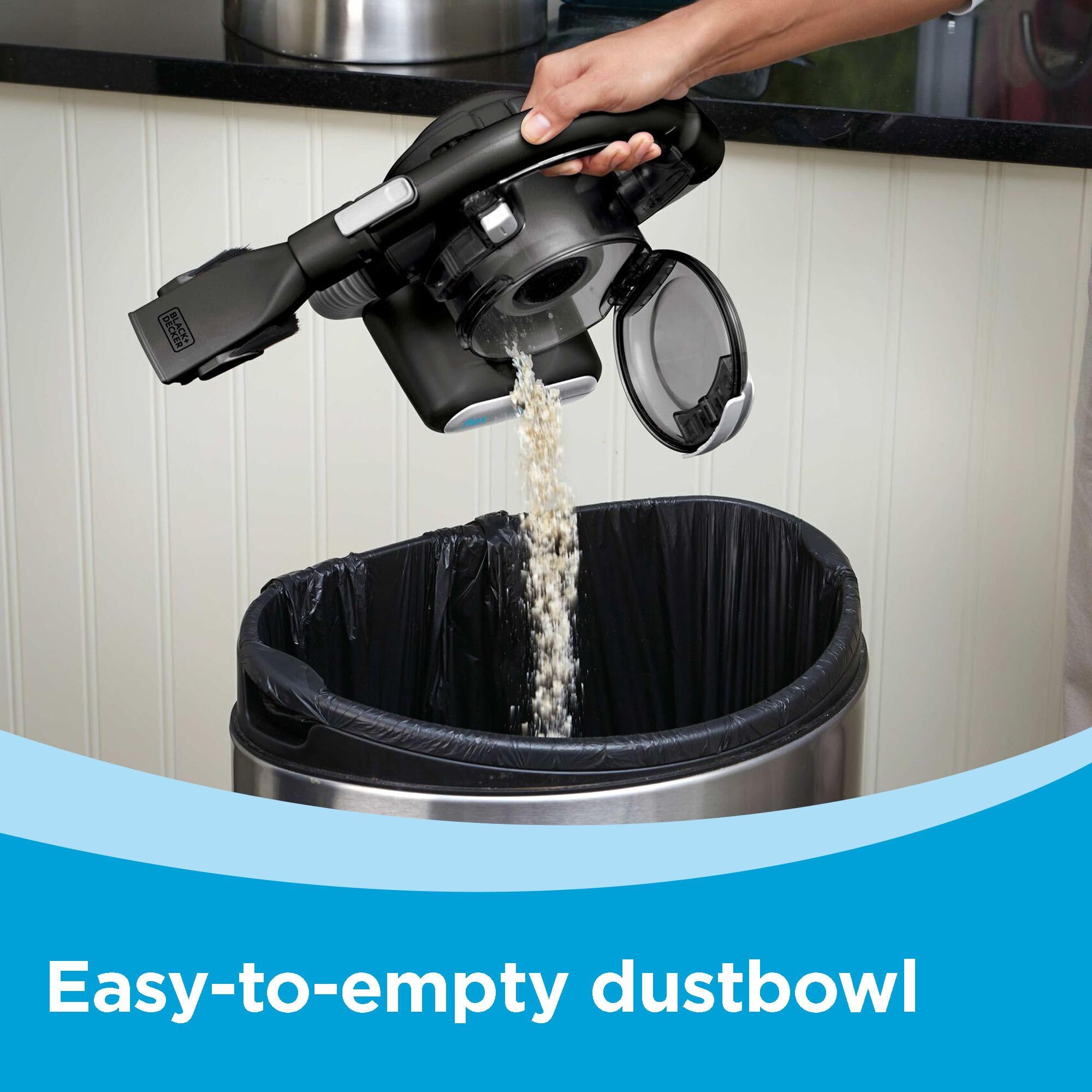 BLACK+DECKER washable filter close-up for simple maintenance and longer suction