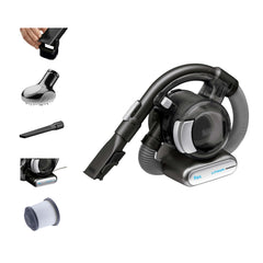 BLACK+DECKER dustbuster FLEX front view showing compact cordless design and portability