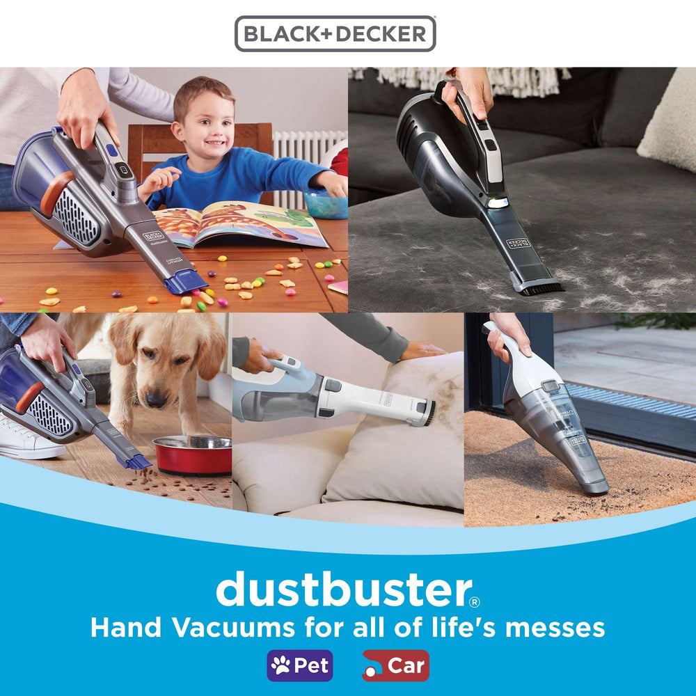 BLACK+DECKER dustbuster on kitchen counter cleaning crumbs for fast tidying
