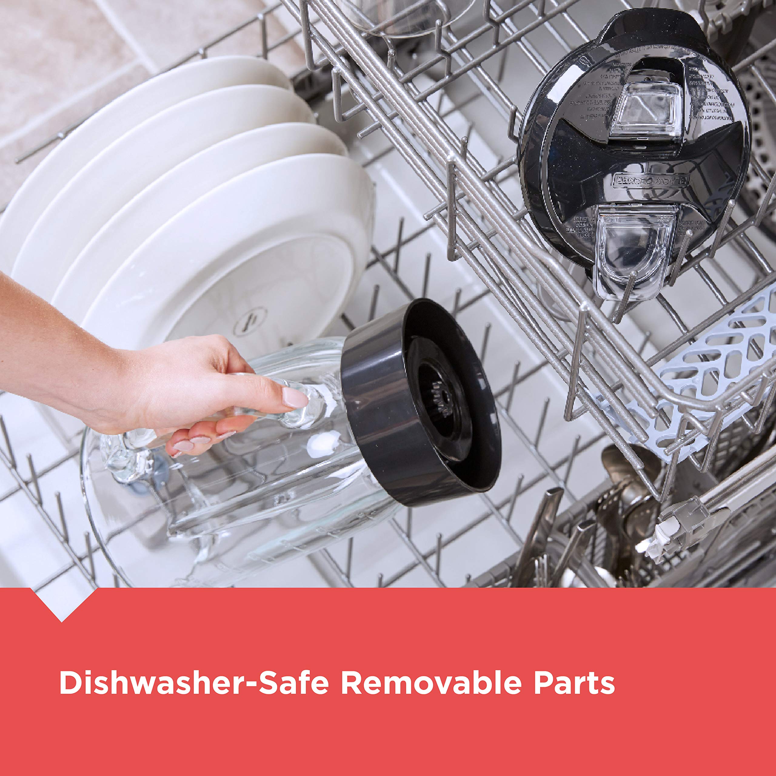 BLACK+DECKER removable parts set in dishwasher to show easy cleanup and convenience