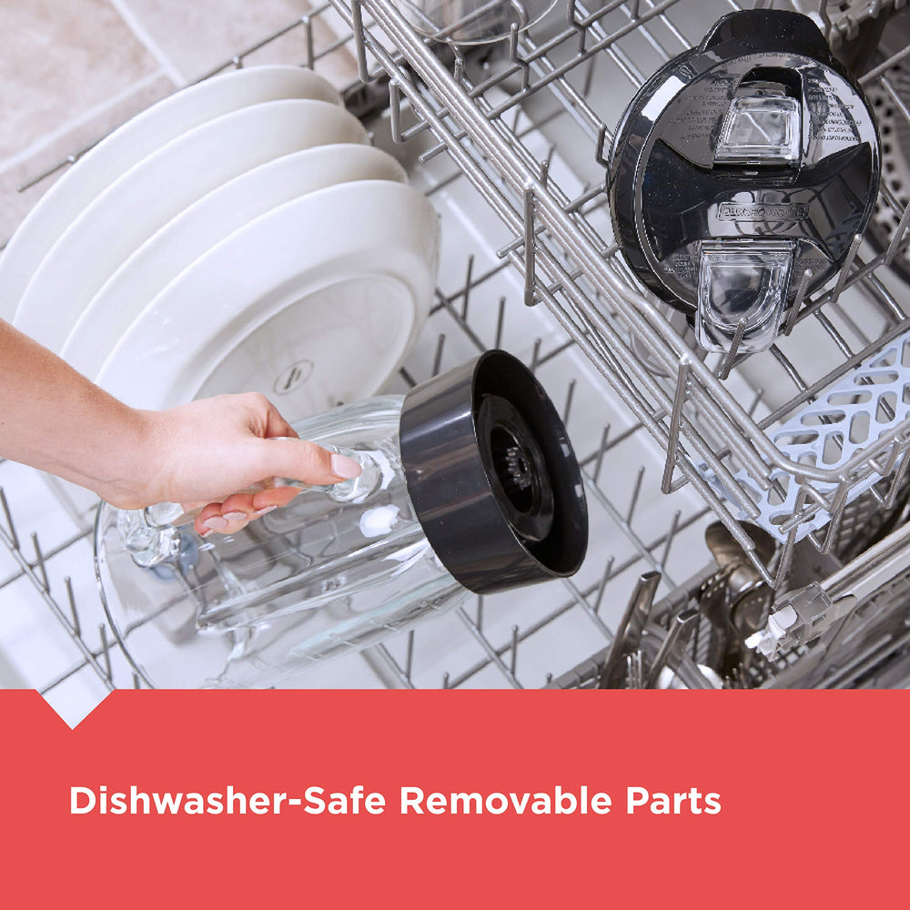 BLACK+DECKER removable parts set in dishwasher to show easy cleanup and convenience