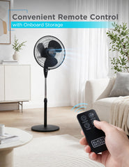 BLACK+DECKER remote in hand showing easy adjustments and convenience benefit