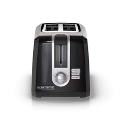 BLACK+DECKER front view showing compact two-slice toaster for small kitchens