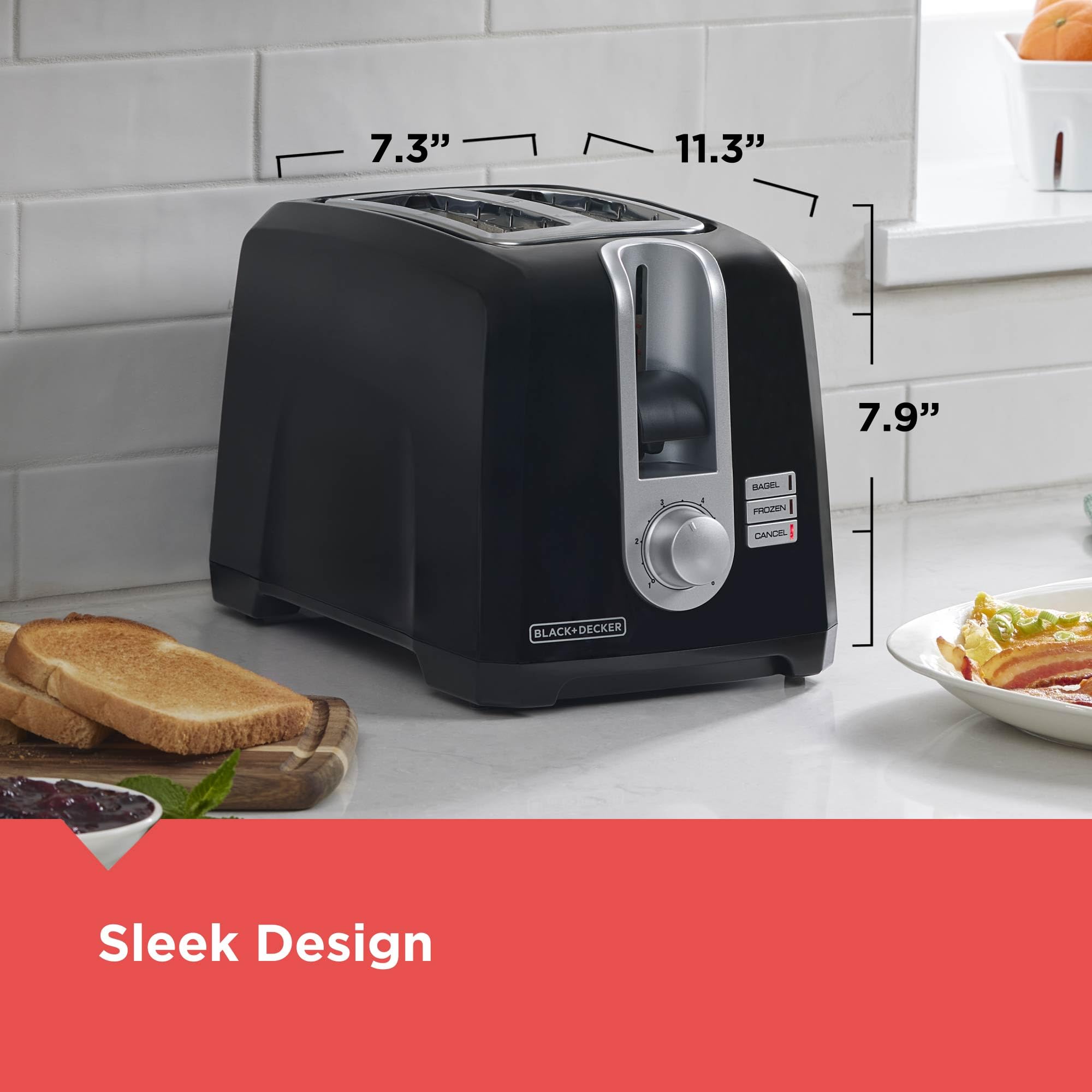 BLACK+DECKER side controls showing shade dial and cancel button for precision