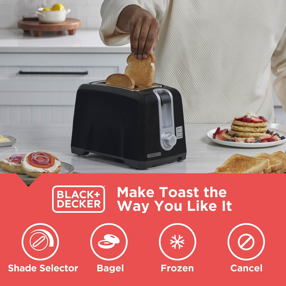 BLACK+DECKER close-up of extra-wide slots fitting thick artisan bread easily