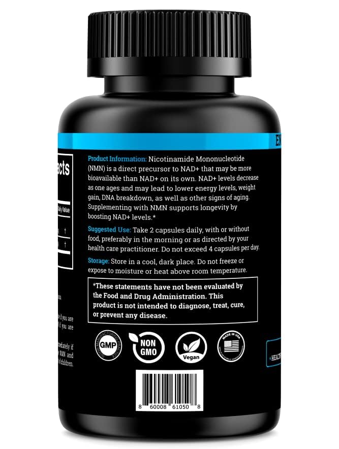 Black Forest NMN powder texture in hand emphasizing 99% purity and fine particle quality
