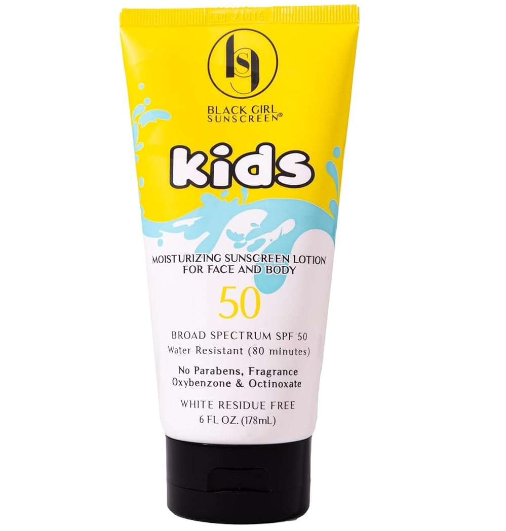 Black Girl Sunscreen kids front packaging showing SPF 50 protection benefit
