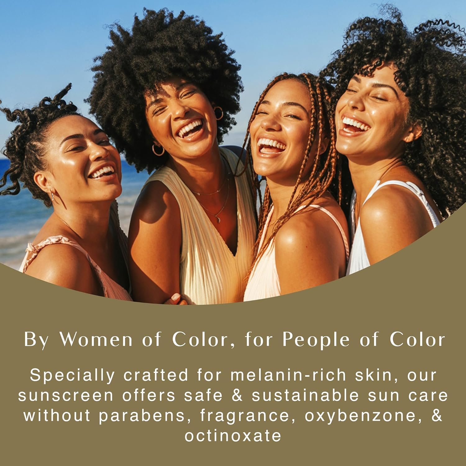Black Girl Sunscreen in outdoor setting protecting skin with a radiant glow