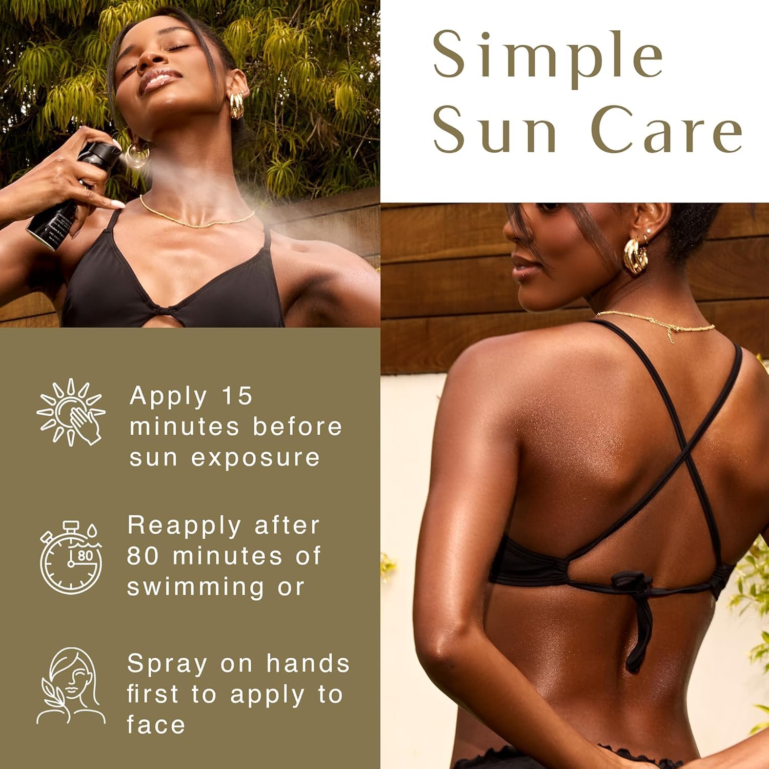 Black Girl Sunscreen next to a water bottle showing compact 5 fl oz travel size