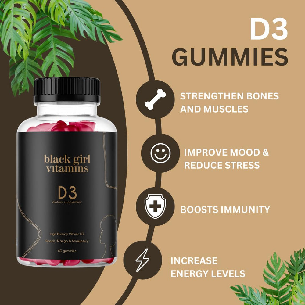 Black Girl Vitamins gummy close-up showing chewy texture and easy uptake