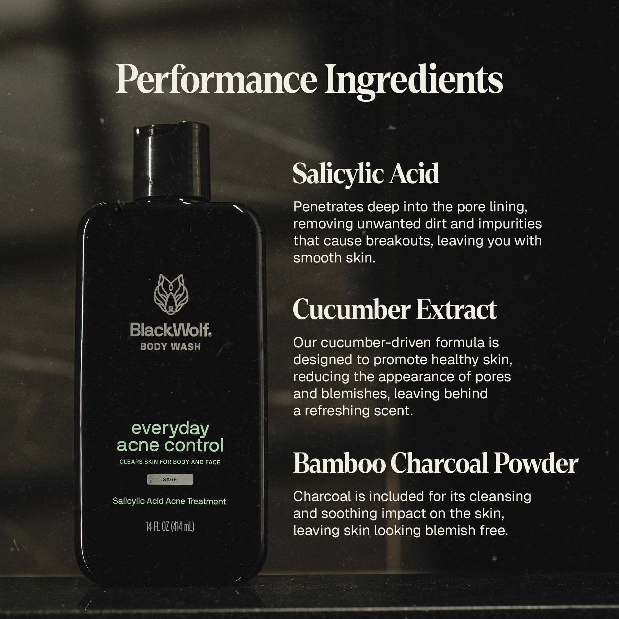 Black Wolf lather closeup illustrating foamy cleansing and exfoliating action