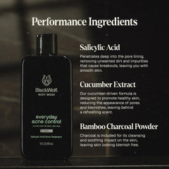 Black Wolf lather closeup illustrating foamy cleansing and exfoliating action