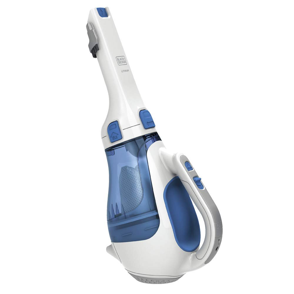 BLACK+DECKER flip-up brush cleaning upholstery, loosens embedded dust