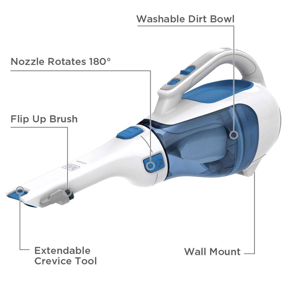 BLACK+DECKER rotating nozzle angle, improves access in tight spaces