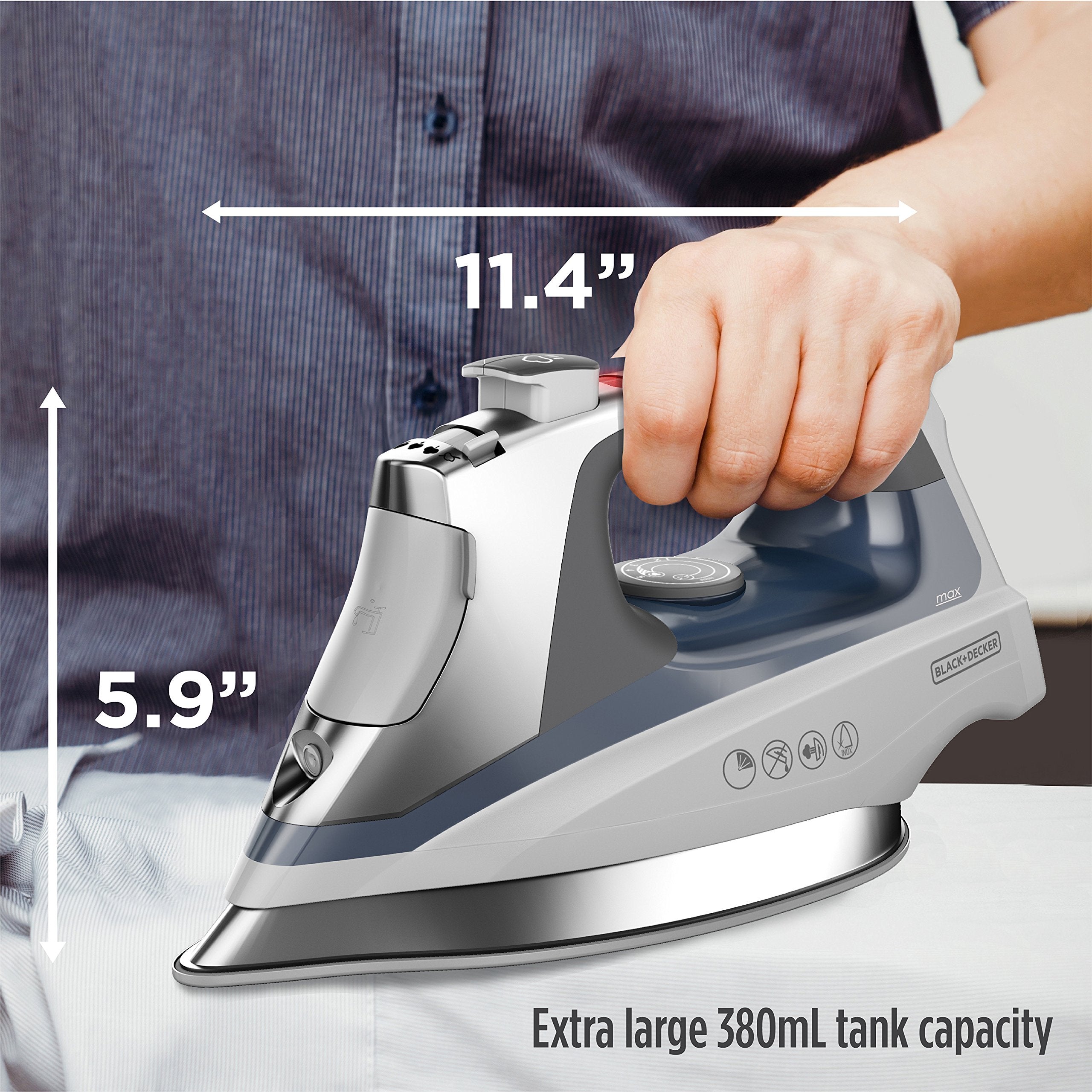 BLACK+DECKER auto clean action illustrating easy maintenance benefit