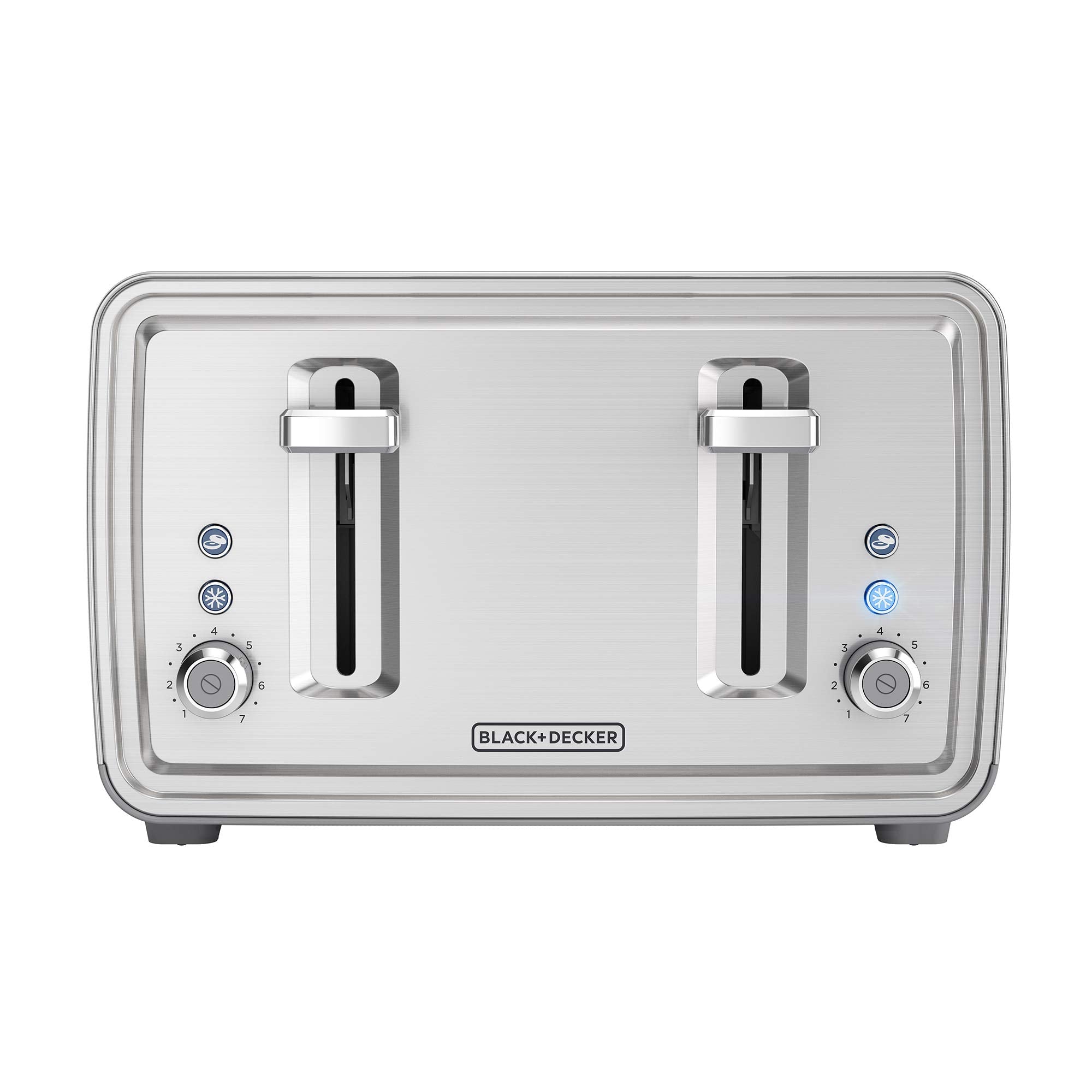 BLACK+DECKER close-up of extra-wide slot and dual shade controls for precise browning