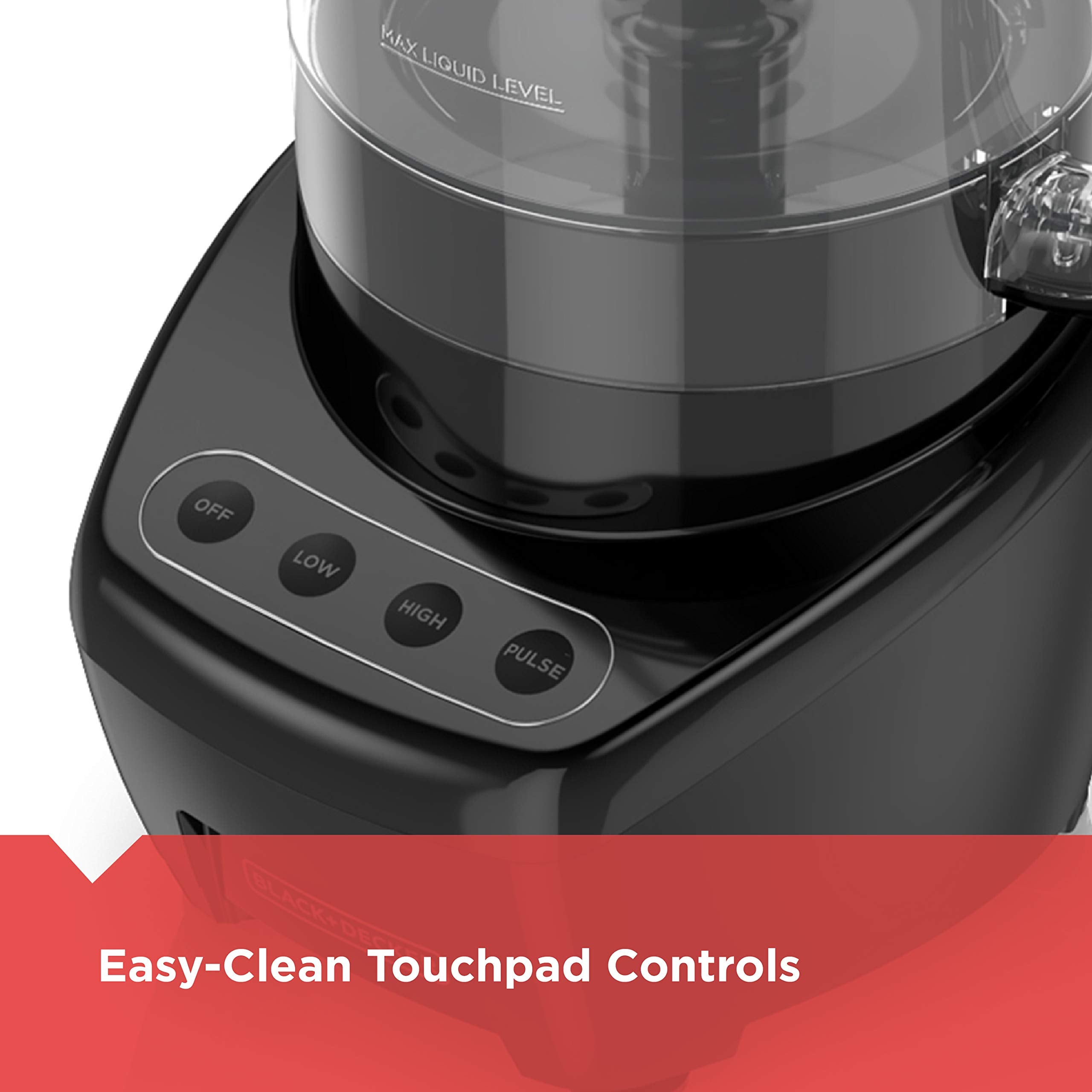 BLACK+DECKER reversible slice and shred disc detail showing metal disc for uniform cuts