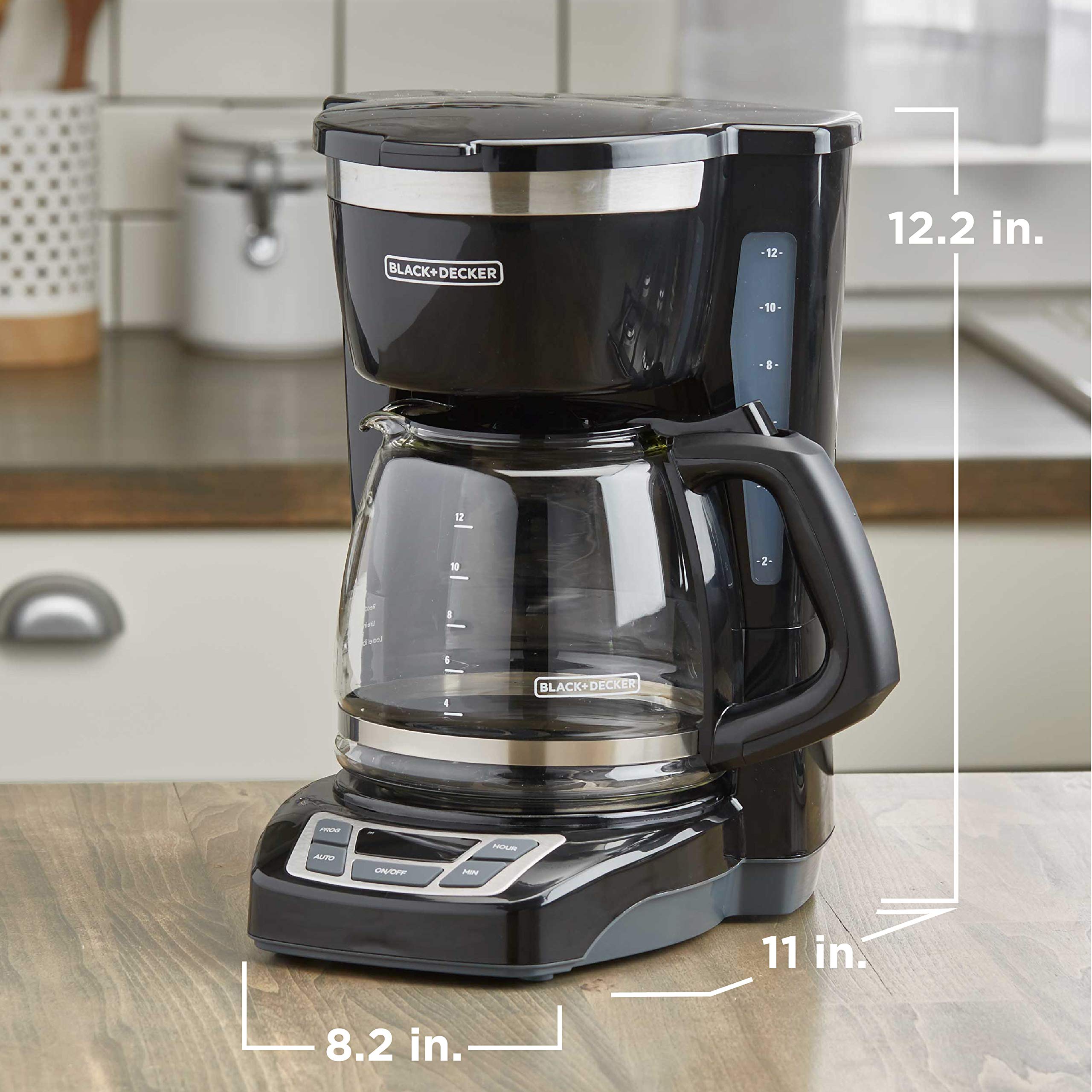 BLACK+DECKER scale comparison showing compact footprint on a standard kitchen counter