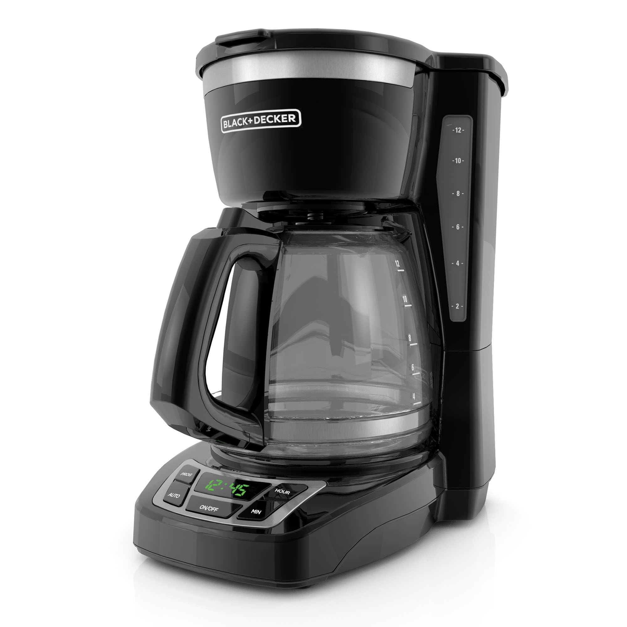 BLACK+DECKER Sneak-A-Cup drip-stop paused to let a user pour early without spills