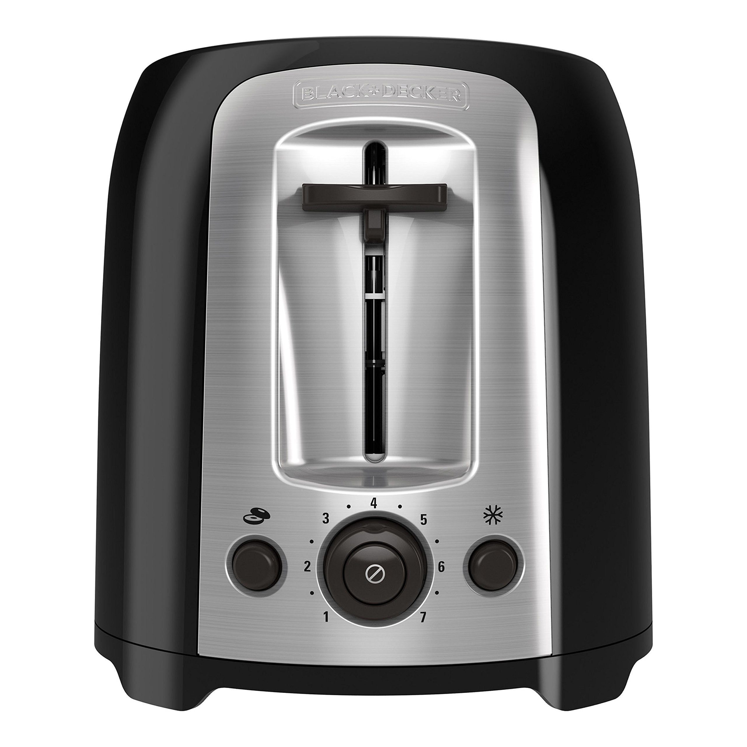 BLACK+DECKER next to coffee mug for scale showing compact countertop footprint
