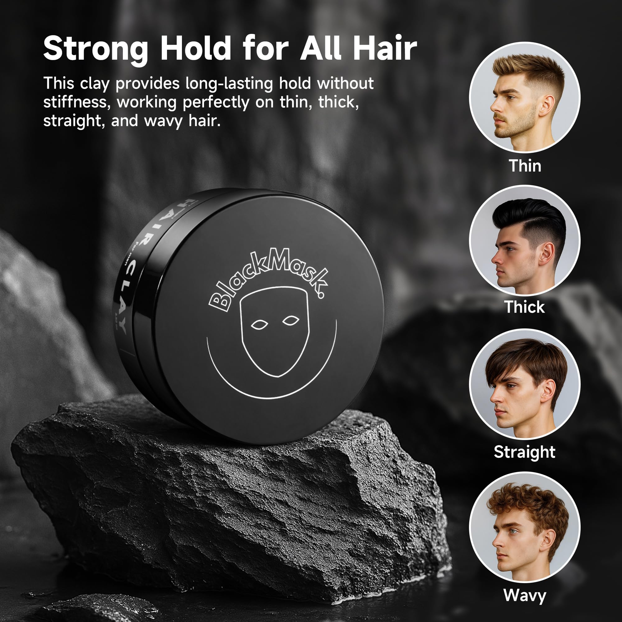 Applying BlackMask clay to hair roots for volume and long-lasting hold
