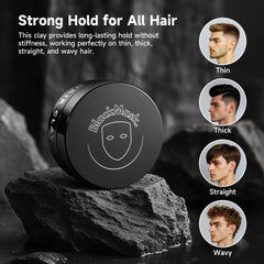 Applying BlackMask clay to hair roots for volume and long-lasting hold