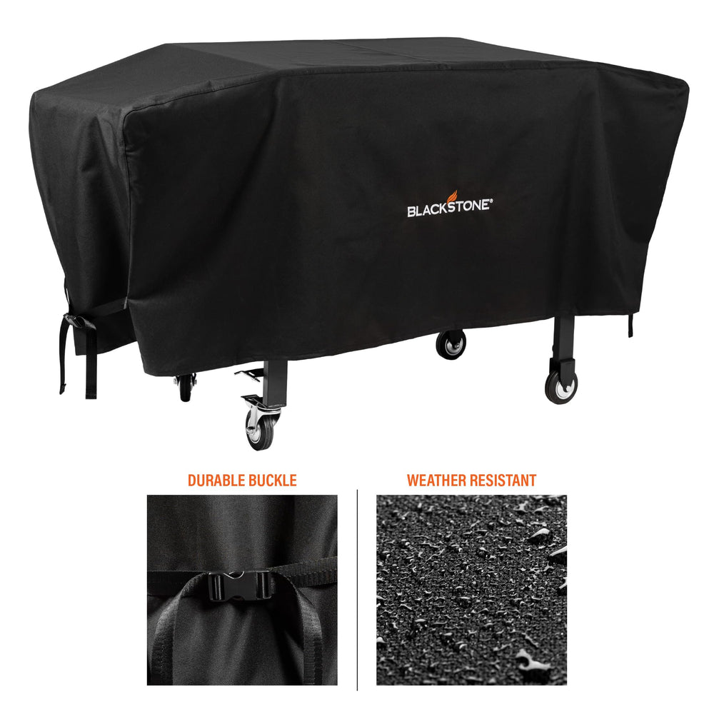 Blackstone covered griddle with shelf attached keeping surface clean