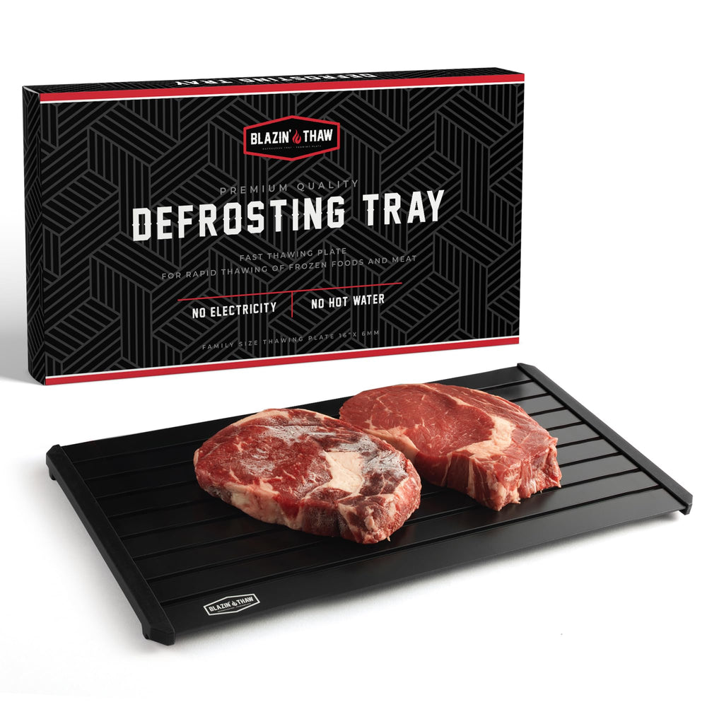 BLAZIN' THAW front view 16-inch tray showing wide surface for faster thawing