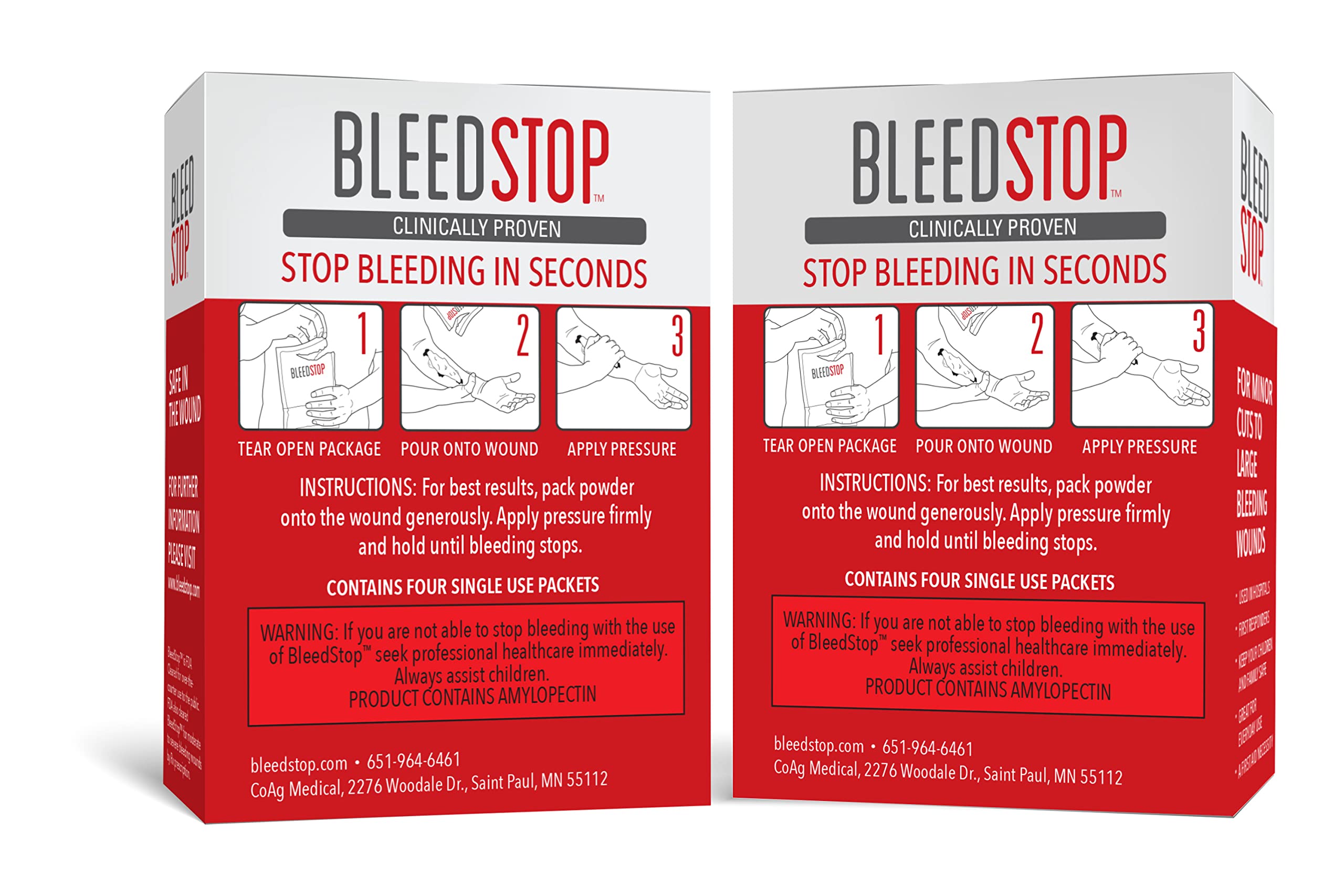 BleedStop powder close-up texture showing granules to illustrate fast absorbing clotting aid