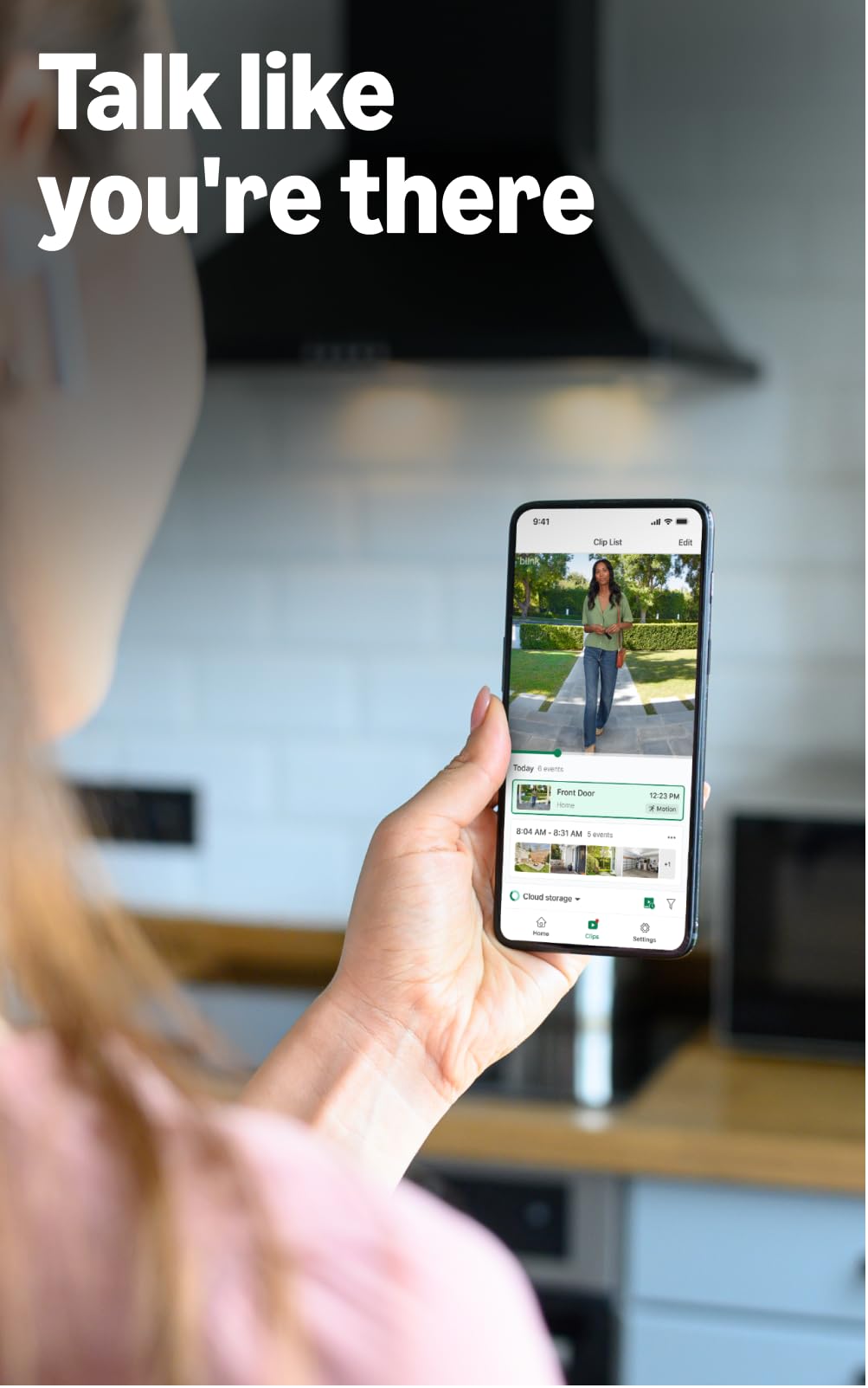 Blink Wired Doorbell 2K+ installed on a porch capturing packages and visitors