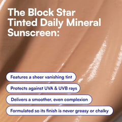 Bliss Block Star applied on hand showing blendability and immediate tinting benefit